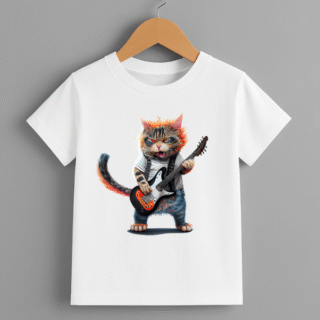 Cat Playing Guitar - Graffiti T-Shirt
